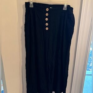Elodie Black Wide Leg Pants Size Large